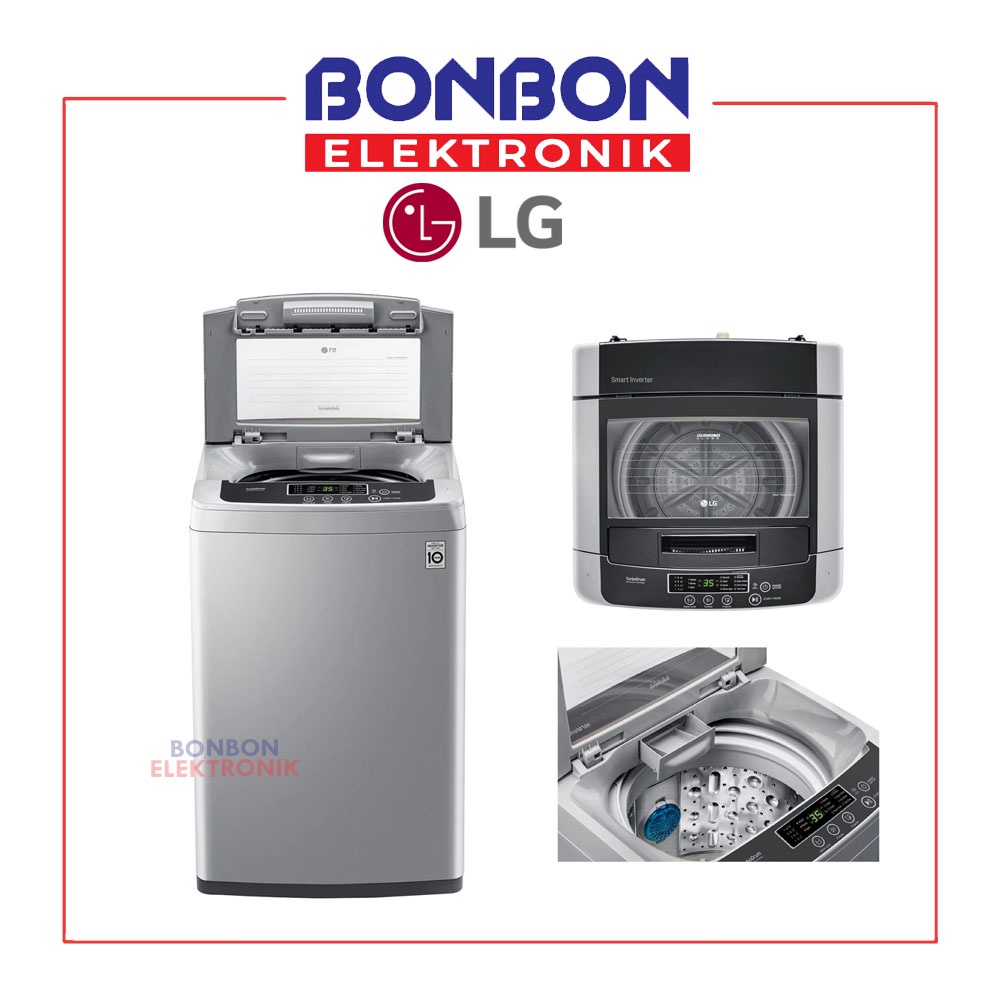 LG Mesin Cuci 1 Tabung 7.5KG T2175VSPCK Smart Inverter 7.5 KG T 2175