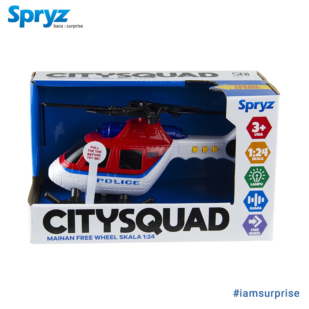 Spryz Citysquad BARU 1:24 Mobil Ambulan-Pemadam-Polisi-SWAT-Bis Sekolah-Bis Kota-Helikopter