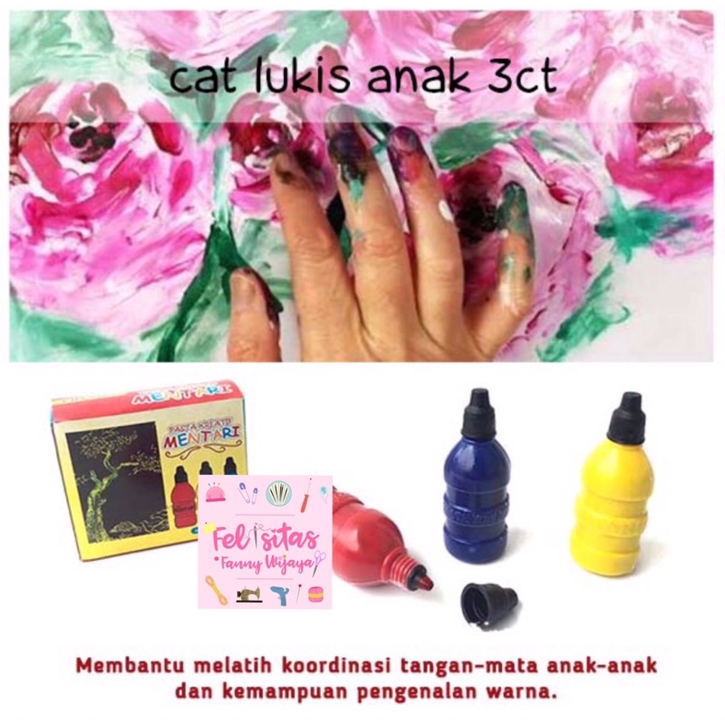 

Cat Lukis Anak 3ct - pasta mentari | washable Finger paint | non toxic