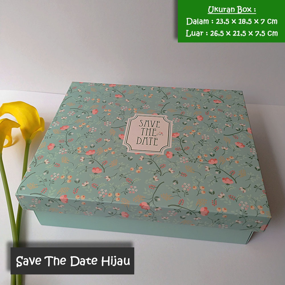 

Kotak Kado Persegi Panjang / Gift Box 26.5 x 21.5 x 7.5 SAVE HIJAU