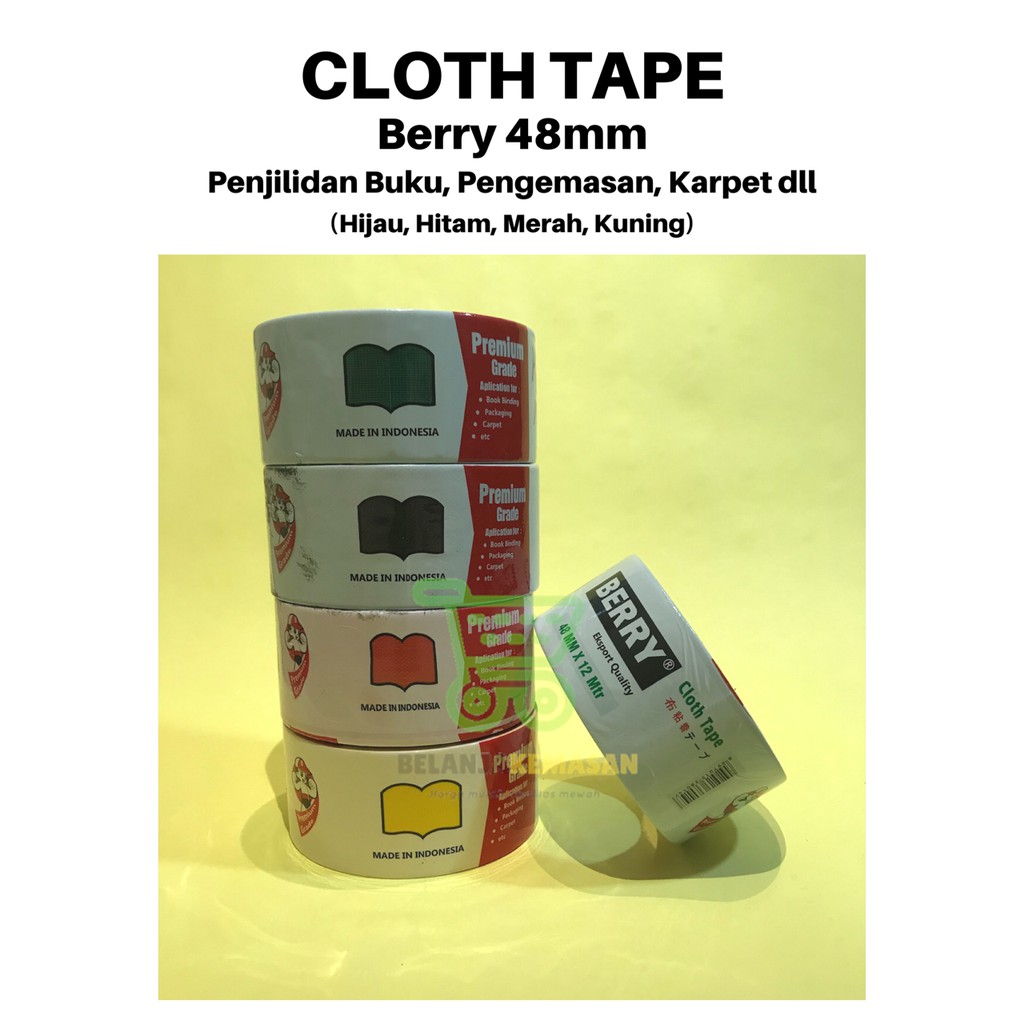 

Cloth Tape Berry Warna Warni 48mm Asli