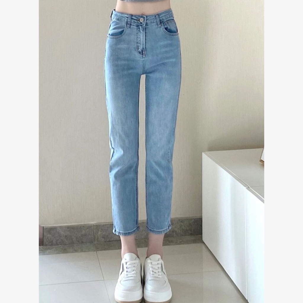 Boyfriend Jeans Wanita / Celana Highwaist Jeans Polos Wanita / Korean Premium Pensil Jeans Wanita