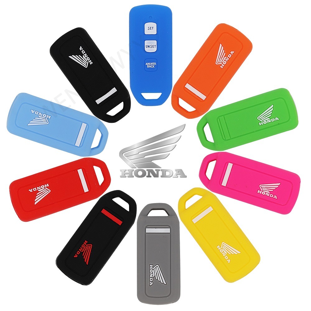 Silicone Remote Key Kasus Untuk Honda Scoopy Vario 125 Motor Skuter 3 Tombol Smart Motor Key Cover