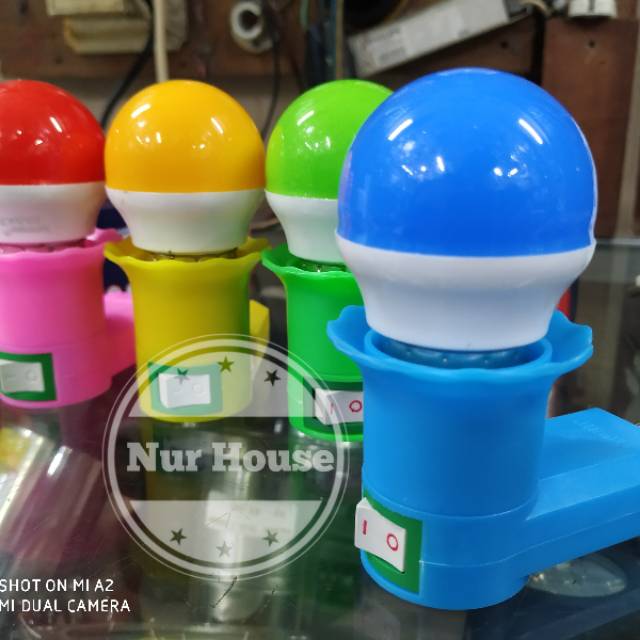 lampu tidur led colok dinding warna warni 3 watt