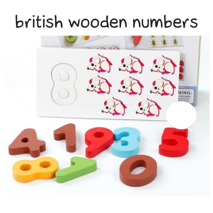 [BIG SALE] British Wooden Number Puzzle - Mainan Edukasi