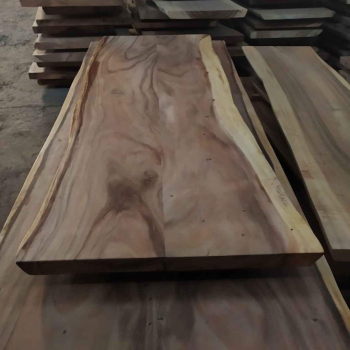 TOP TABLE KAYU TREMBESI NATURAL