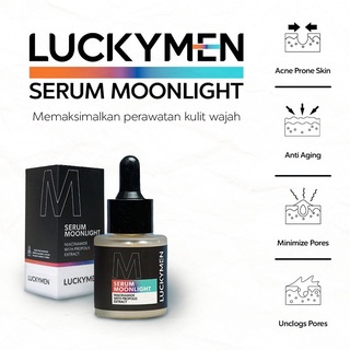 LUCKYMEN Serum Moonlight Mencerahkan dan Mengobati Jerawat Wajah Pria Serum Pria Perawatan Wajah Pria