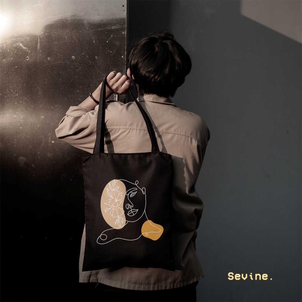 Sevine Tas Wanita Totebag Tote Bag Resleting Nordic Black Series Hitam - WGF5