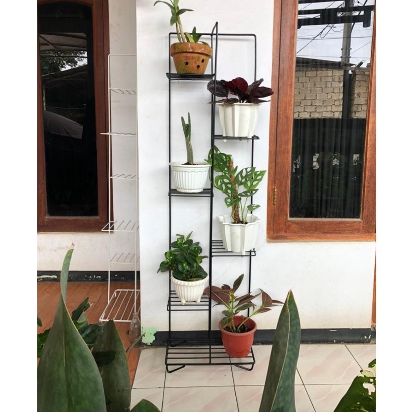 BESI 8MM TINGGI 1,5 METER Rak Pot Tanaman Bunga Standing Planter 7 Dudukan Tanaman Minimalis