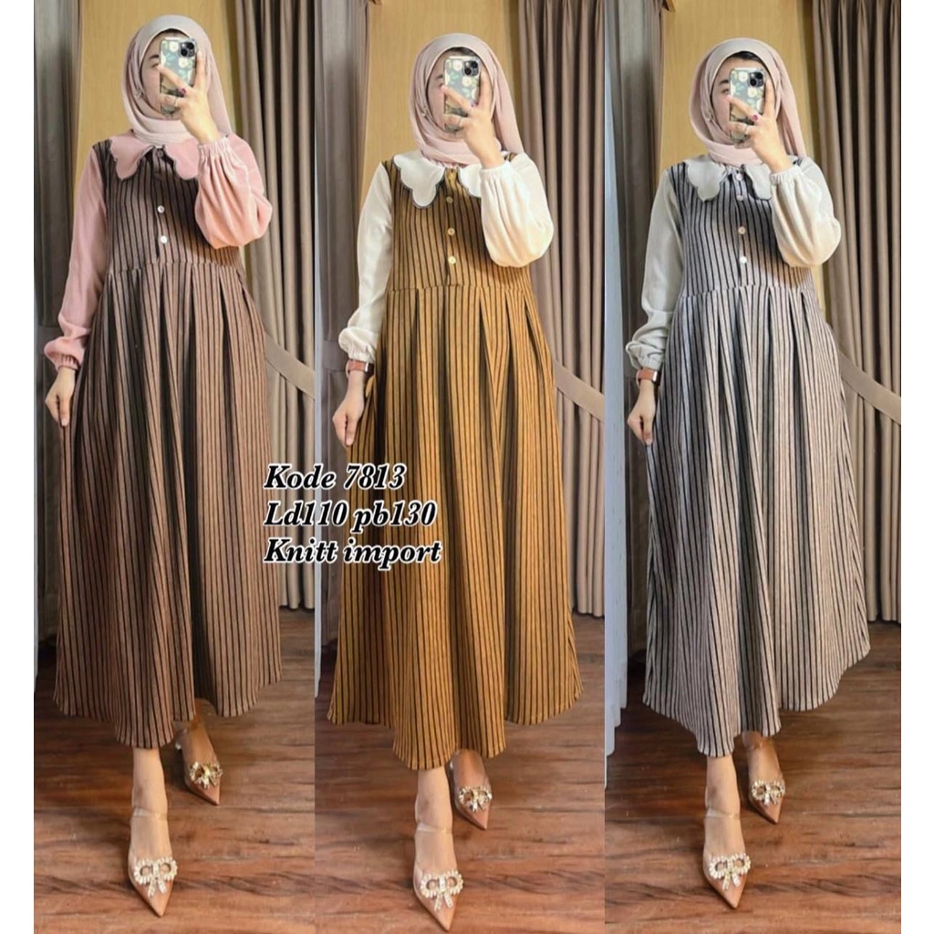 Gamis Premium Knitt Salur Import