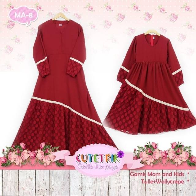 MA-8 Baju Muslim Gamis Couple Tille Anak Cutetrik