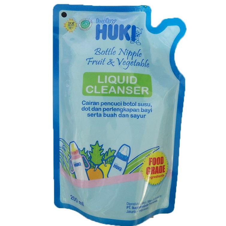 HUKI Liquid Cleanser 200 ml | Cairan Pencuci Botol Susu, Dot, Buah dan Sayur