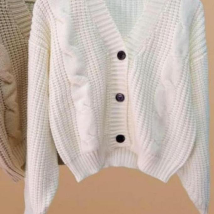 (SIAP KIRIM) CROP CABLE CARDY / KARDIGAN RAJUT PREMIUM / KARDIGAN RAJUT OVERSIZE CROP / CARDIGAN CAB