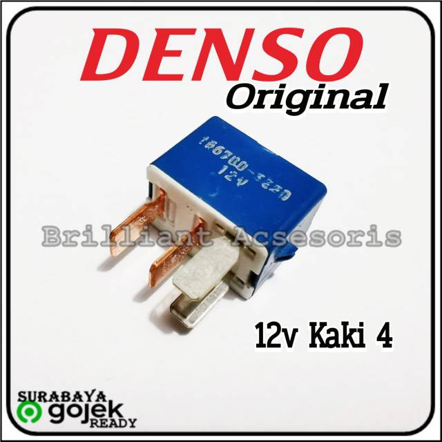 Relay DENSO Original - 12v kaki 4 Biru - 12v kaki 5 Coklat