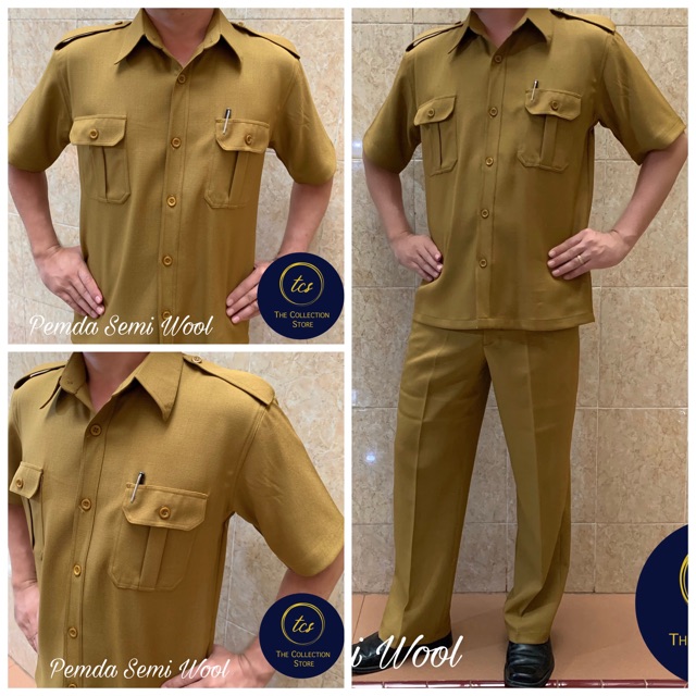 Seragam Setelan Semi Wool Pemda PNS, Safari Pemda Pria, Baju Seragam Security Supir, Dinas Pria