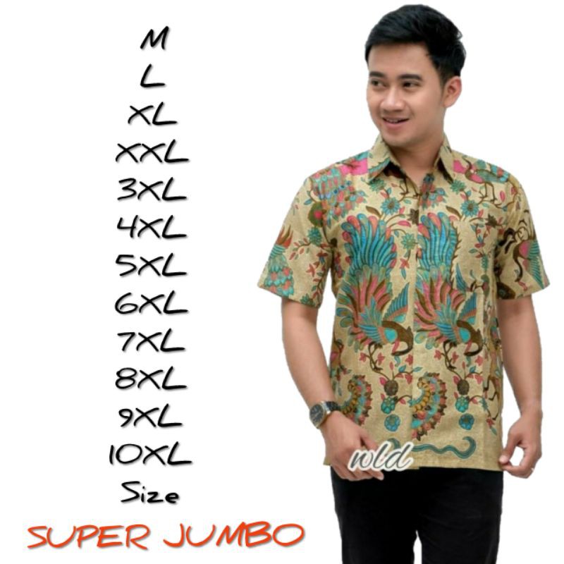 Sale Nabila Batik Jumbo M / 10xl Kemeja Lengan Pendek Motif Merak Tosca Murah Batik Jumbo lNQg68h7pBmzD