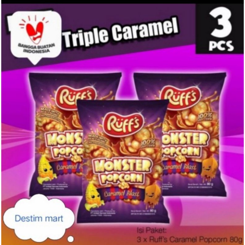 

ruff monster pop corn caramel blast paket 3pc