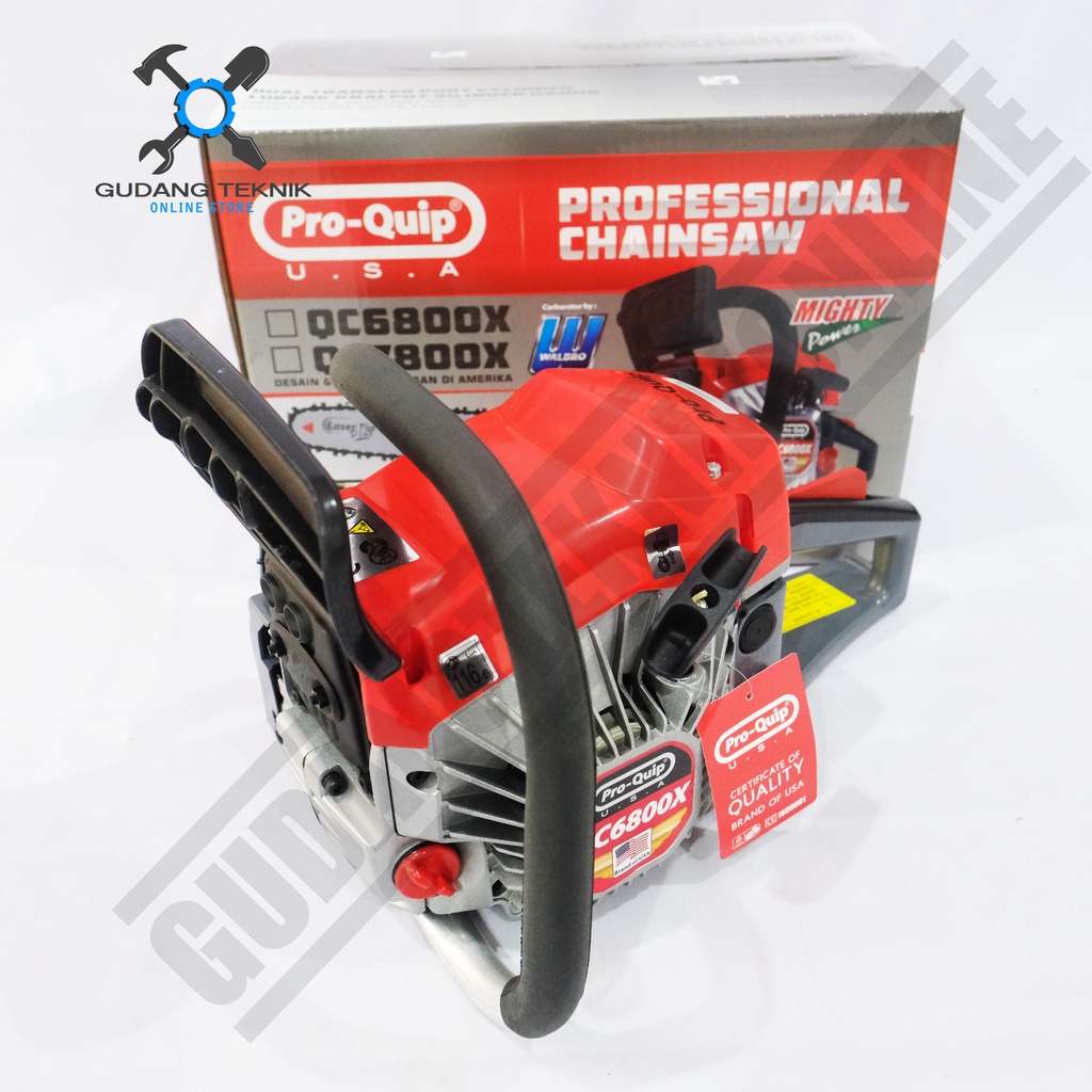Chainsaw PROQUIP 22&quot; QC6800X Bar Laser / Mesin Gergaji Kayu Chainsaw PRO QUIP QC 6800 22 Inch - Mesin Gergaji Potong Kayu
