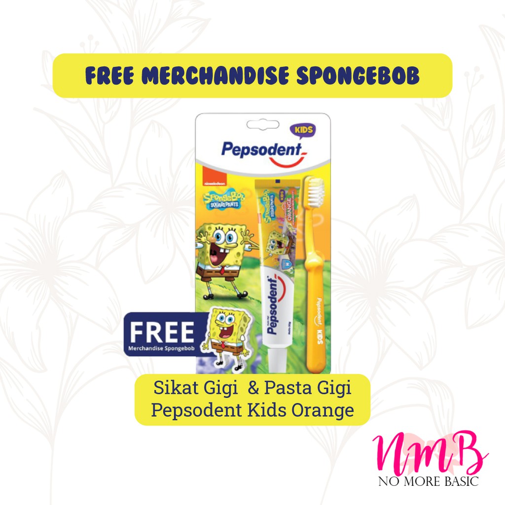 Pepsodent Pasta Gigi Anak Dan Sikat Gigi Anak Spongebob Edition 50gr