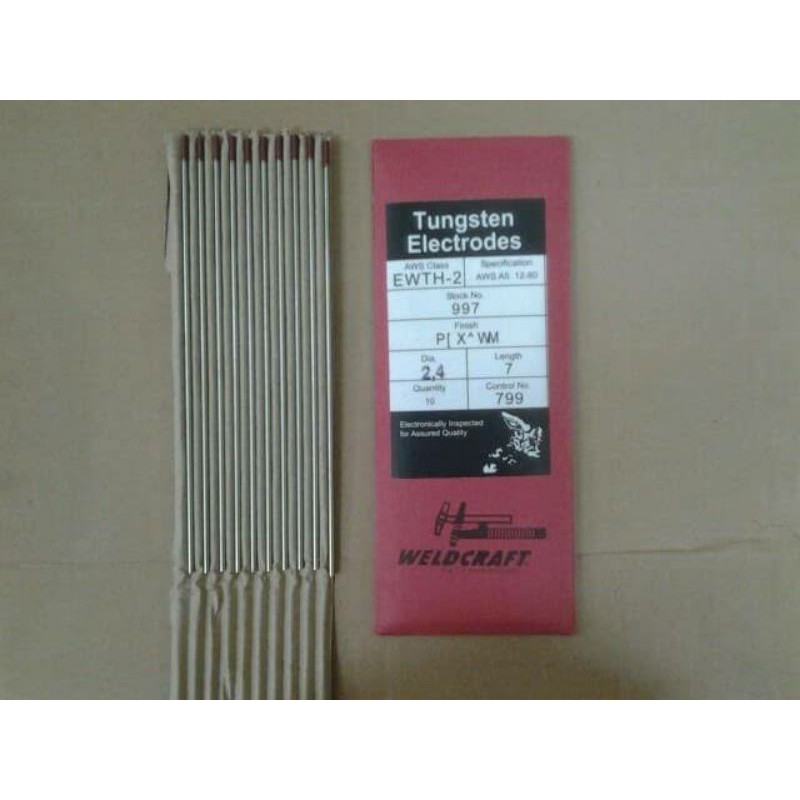 Paket 10pcs Jarum las argon 2,4mm / Tungsten