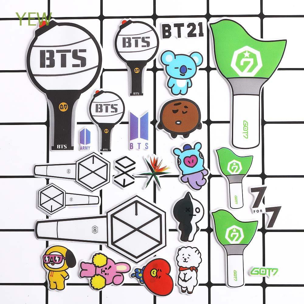 BTS BT21 DIY Kartun Stiker GOT7 EXO Wanna Salah Stiker Gelembung
