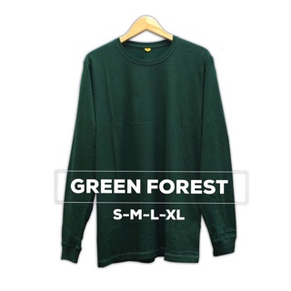  Kaos  Polos  Lengan  Panjang  Green Forest Cotton Combed 30s 