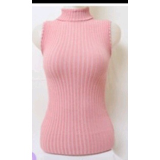 Turtle Neck Tanktop Rajut / Tank top kerah tinggi rajut wanita / Inner Manset