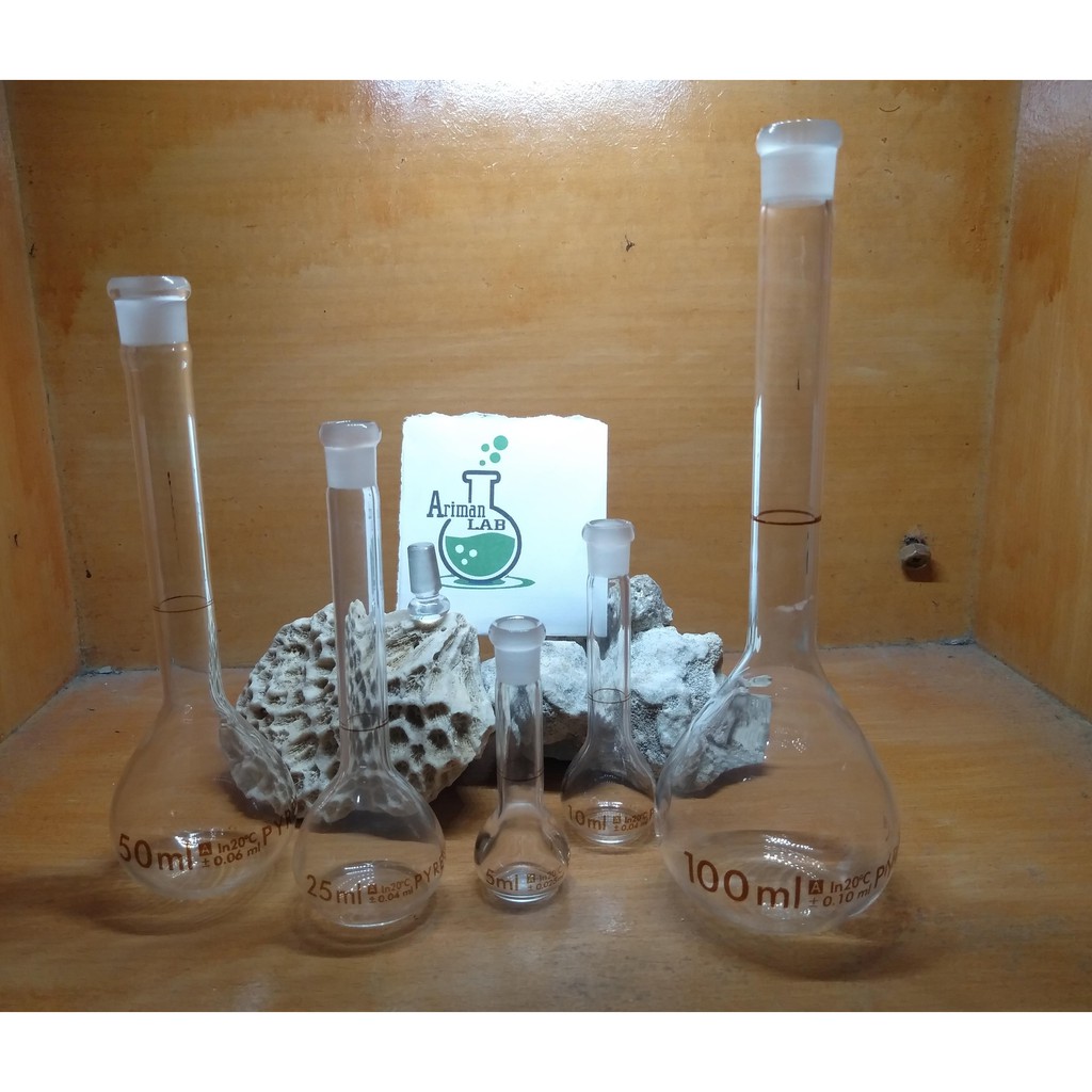 Labu Ukur  5 ml, 10 ml, 20 ml, 25 ml, 50 ml, 100 ml Pyrex