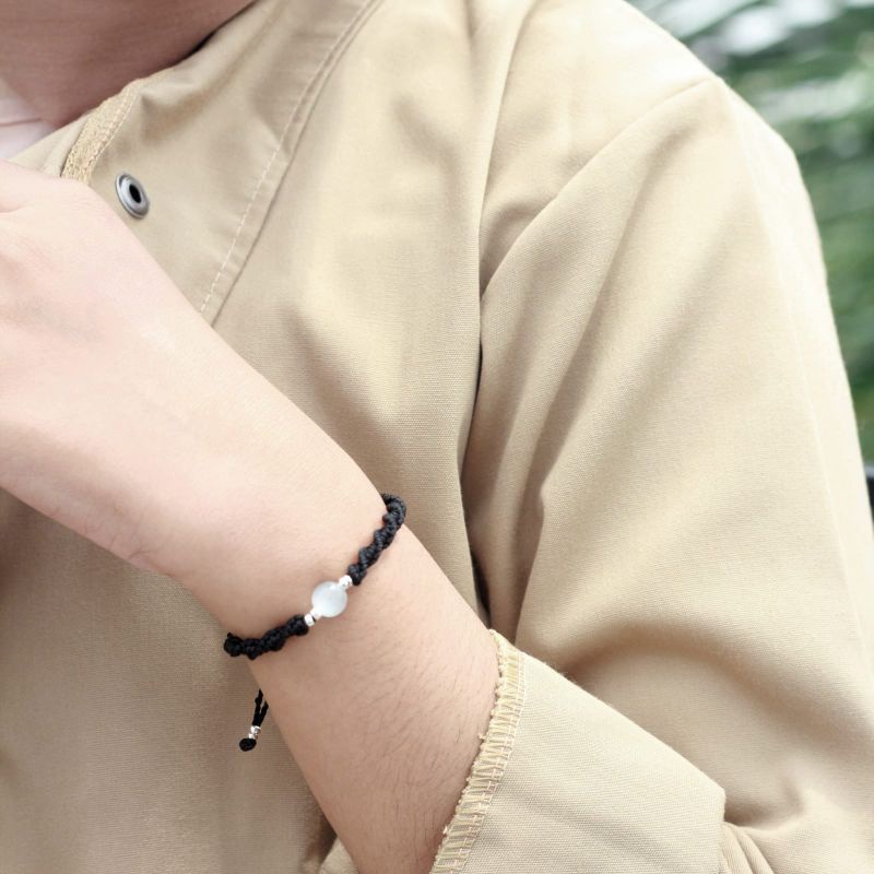 Gelang tali couple batu alam asli natural stone kekinian murah (Cat Eye)