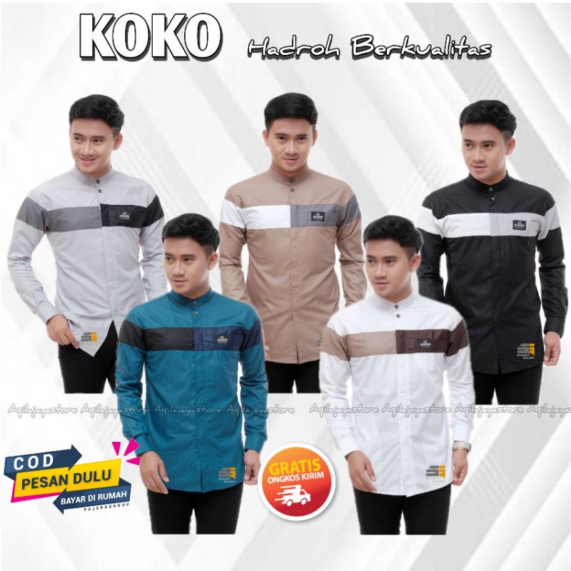 Baju Koko Hadroh Lengan panjang Putih  | Baju Kokoh Dewasa Lengan Panjang