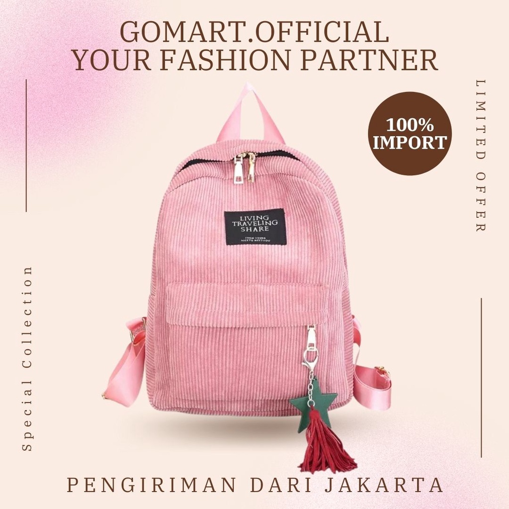 Tas Ransel Wanita Import Fashion Korea - Tas Sekolah Wanita Import - Backpack Import Model Terbaru - Tas Wanita Kekinian [BK06]