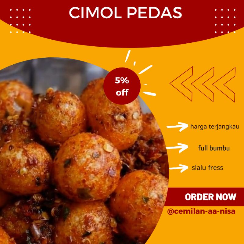 

cemilan makanan ringan cimol kering pedas mini daun jeruk