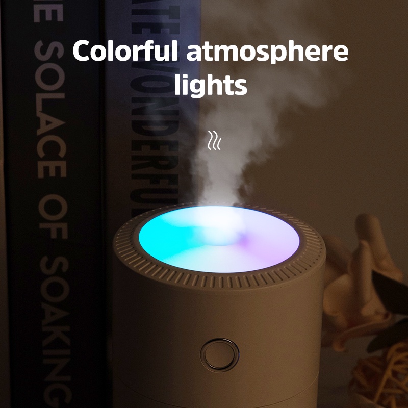 BASIKE Colorful Cool Mini Mist Humidifier USB Personal Desktop Humidifier for Car Office Room Bedroom,etc Auto Shut-Off Super Quiet Night Light Function-4