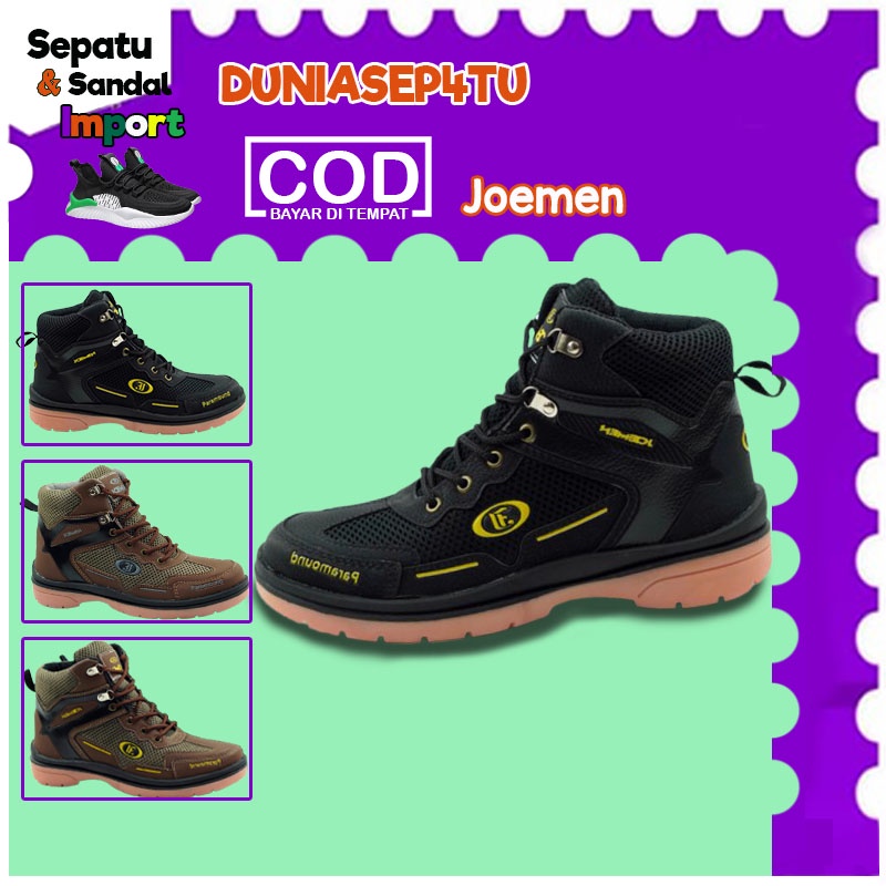 Sepatu Boots Kulit Pria Sepatu Boots Kerja Tali Cowok Kulit Original Import Fashion Korea J47