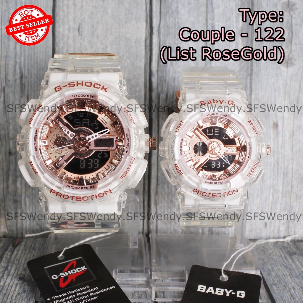 Jam tangan DMS Diary Mistery Sarah Baby-G Shock BA-110 &amp; GA-110 Transparant bening Clear Couple