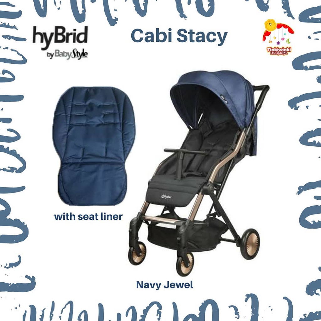 Hybrid Stroller Cabi Stacy Navy Rose Gold (+seat liner)