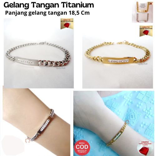 Lovelybutik - Gelang Tangan Wanita Titanium Anti Karat MIni Felice Gelang Korean Style Remaja Terbaru Bonus Kotak Perhiasan