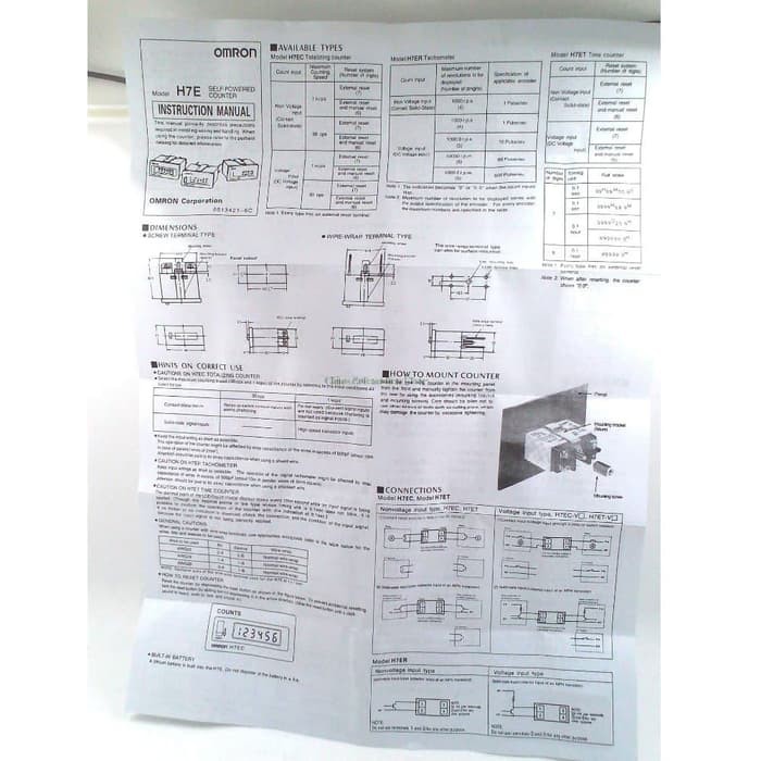 Omron Digital Counter H7EC-BLM Counts H7EC Totalizer Alat Hitung