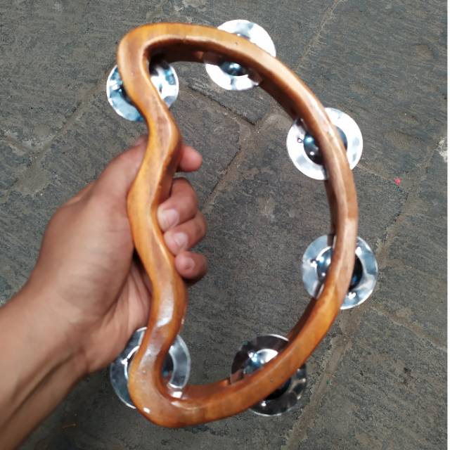 Tamborin/ Tambourine/ Kecrekan Kayu Asli Harga Murah - Souvenir Jogja