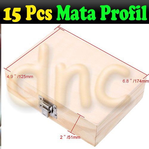 Mata Profil Set 15pcs Router dovetail cove Flush Trim Straight Bits