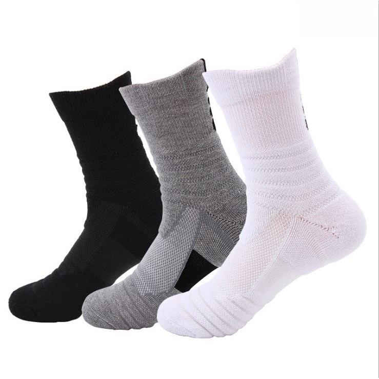 (AOS) Kaos Kaki Panjang Olahraga Basket Fitness Gym Sports Socks Tebal