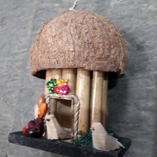 LONCENG ANGIN BENTUK SANGKAR BURUNG 30x12x7 cm - WIND CHIME BEL PINTU - PAJANGAN DEKORASI MURAH