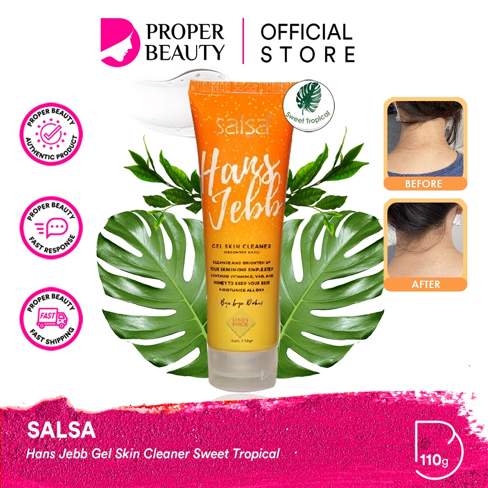 SALSA Hans Jebb Gel Skin Cleaner Sweet Tropical Indonesia / Perontok Daki Lemon Breeze Green Tea Pembersih kulit 110gr / Cleanser Scrub Exfoliator Eksfoliasi / Skincare Body Care Lotion Soap / Facial Wash Toner Serum Sunscreen Cream Mask / Paket Wajah