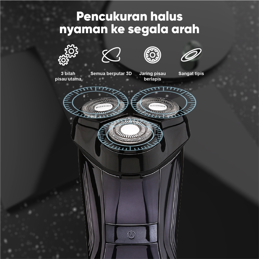 BOMIDI M5 Alat Cukur Rambut Elektrik Shaver Listrik Hitam Electric Razor Men