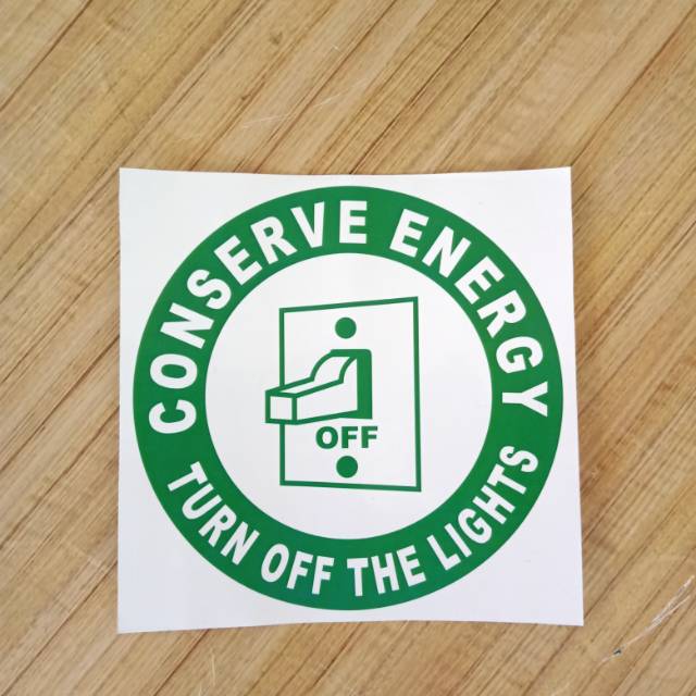 

Stiker K3 rambu safety. Conserve energy. UK 15x15cm