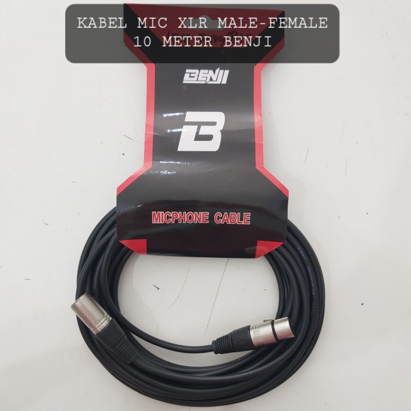 BENJI Kabel XLR Canon Male to Female Panjang 10 Meter