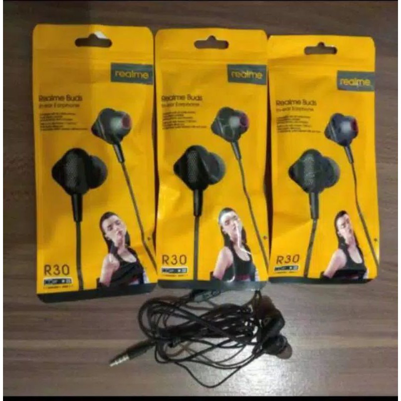 HEADSET HANDSFREE REALME R-30 BUDS ORIGINAL EXTRA BASS