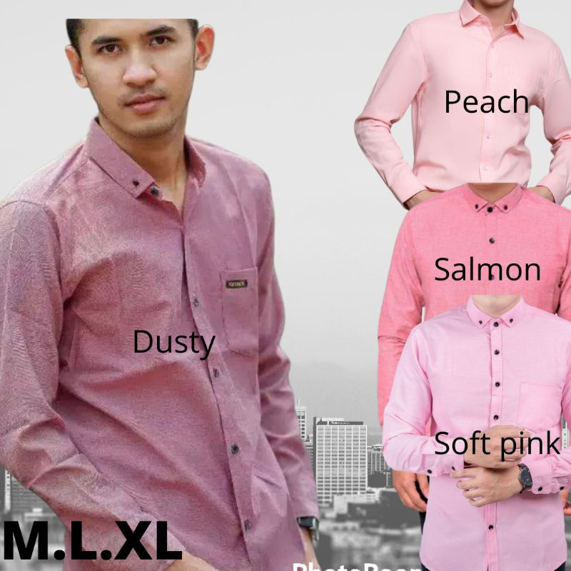 KEMEJA POLOS PINK LENGAN PANJANG