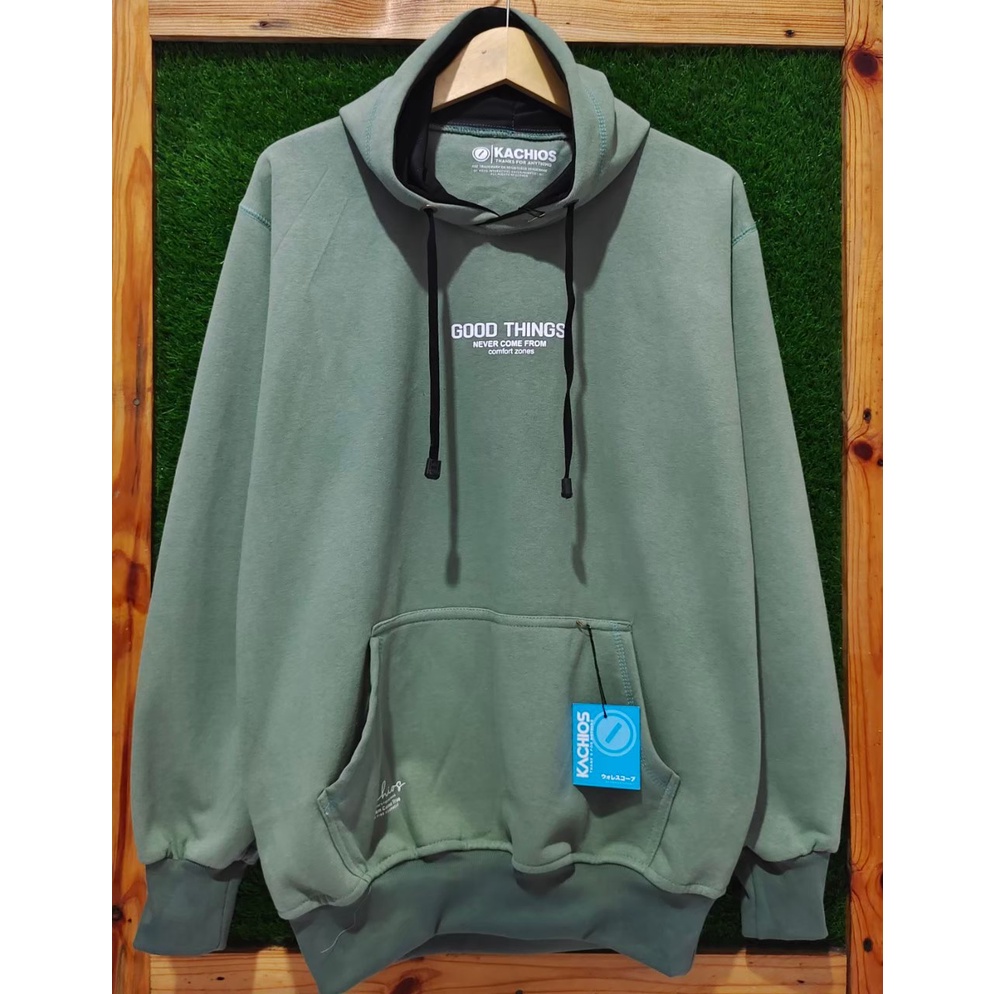 Sweater Hodie Pria Wanita Distro Flece Tebal Sweatshirt Hoodie Oversize Original Kachios Warna Hijau Mint