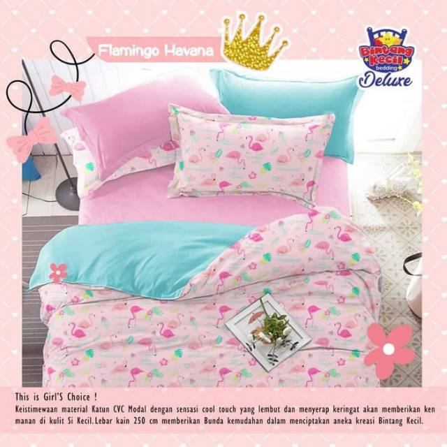 SPREI KATUN LOKAL MOTIF FLAMINGO HAVANA / SPREI KATUN LOKAL ANAK